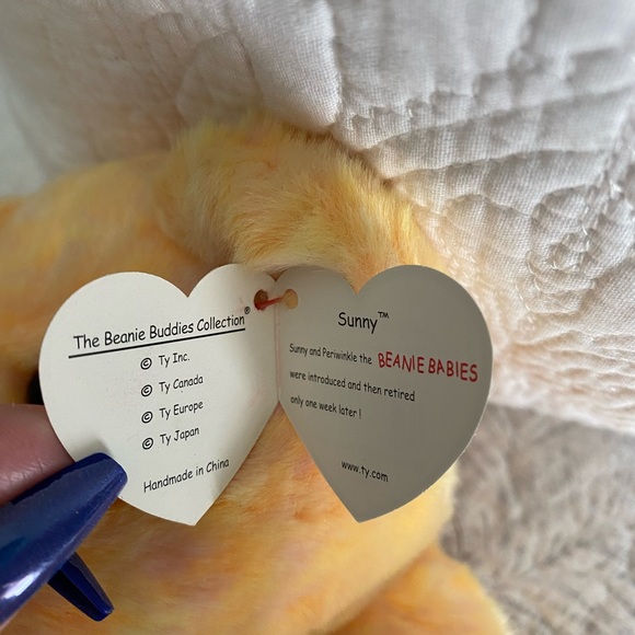 🧡 RETIRED MATCHING SET. Beanie BUDDY Bear “Sunny” & Beanie BABY Bear “Sunny”. - Picture 15 of 16